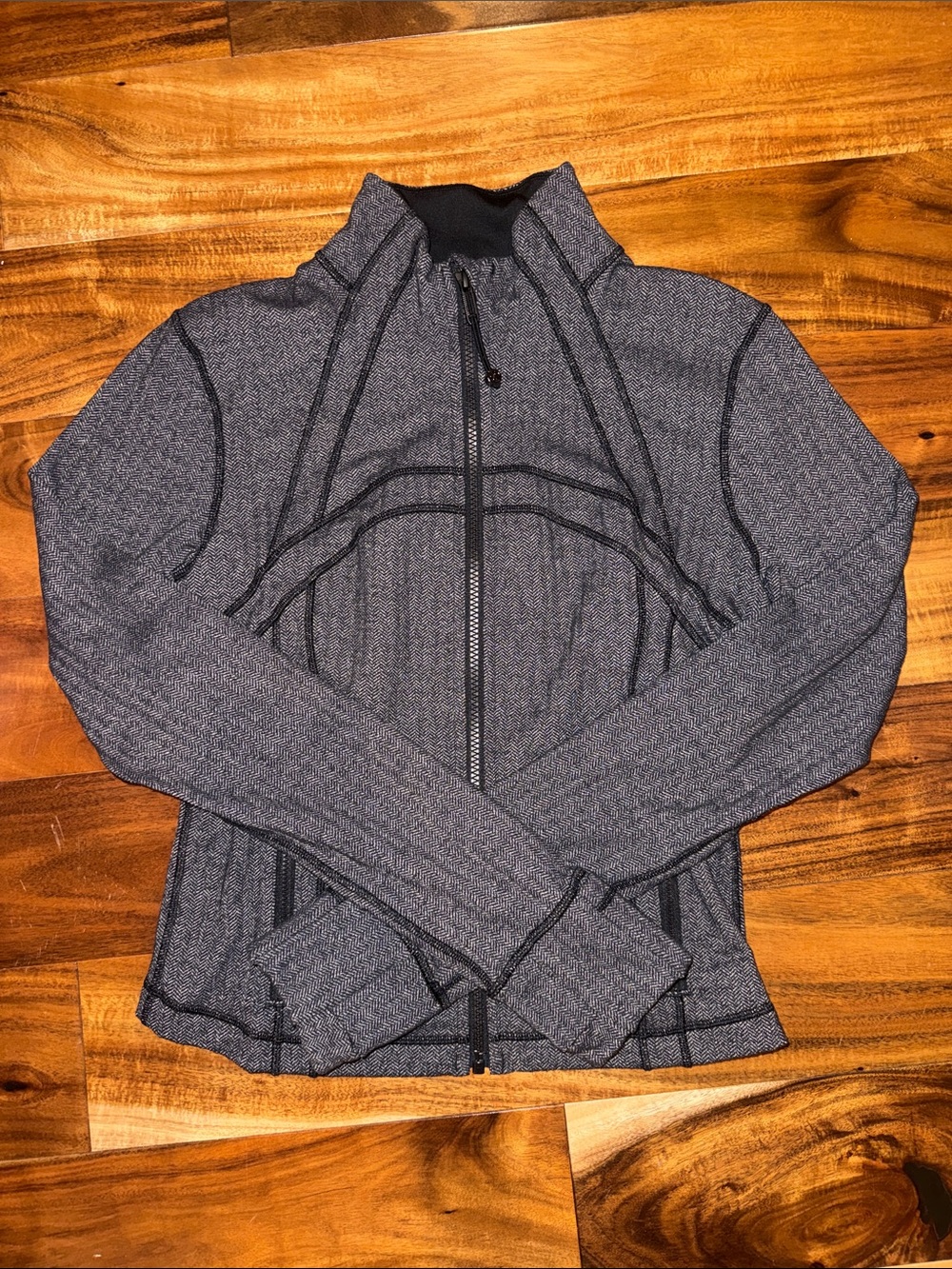 Lululemon define jacket cropped herringbone size 10 heathered charcoal grey